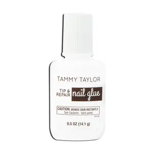 Tammy Taylor Tip & Repair Nail Glue  Water-Resistant Antifungal Formula for Natural & Artificial Nails - Easy Dropper Applicator - Dries Clear - Strengthener Gel Builder