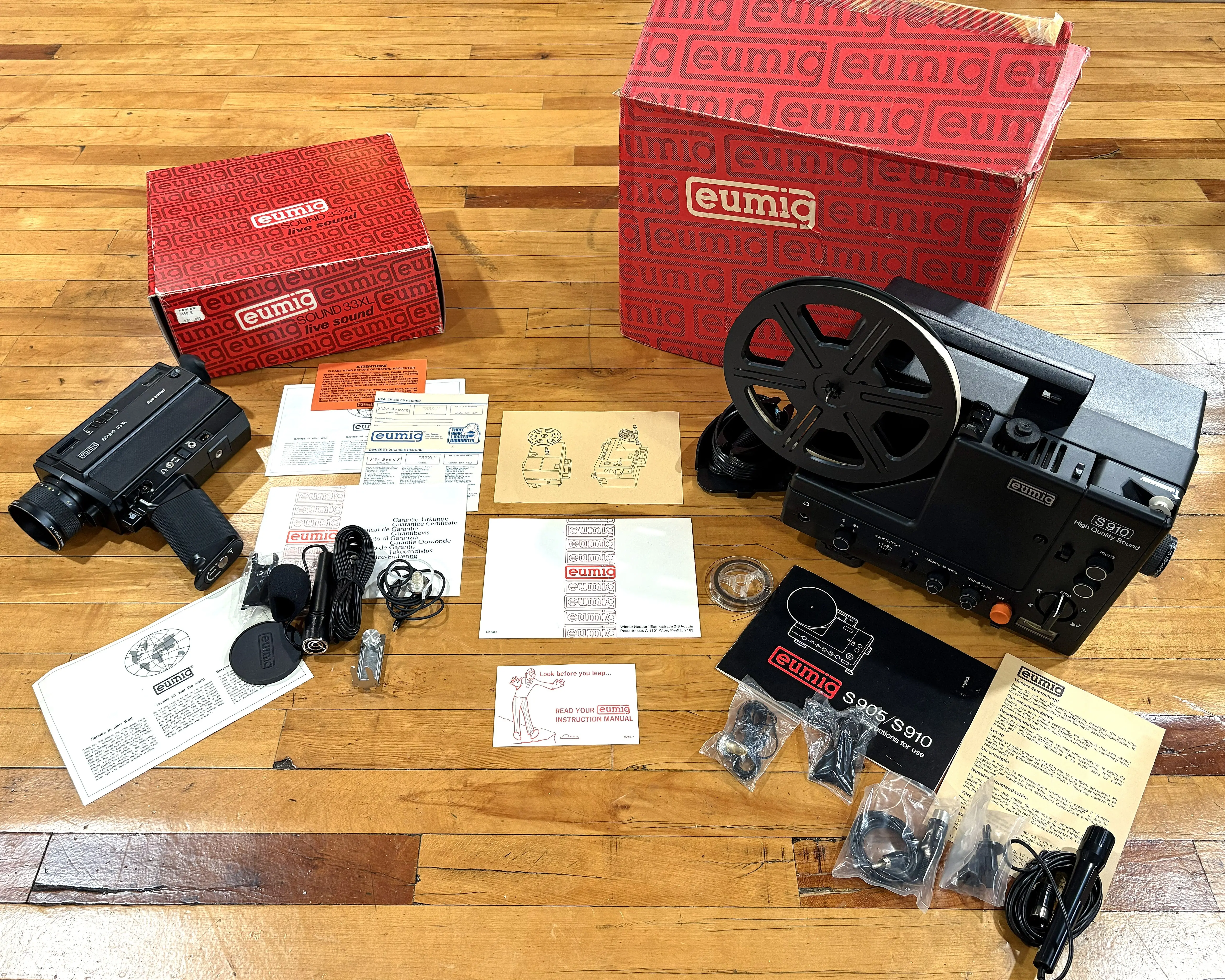 Eumig S-910 & Sound 33XL Lot of Both New In Box Untested - Vintage Eumig Movie Projector and Movie Camera Lot