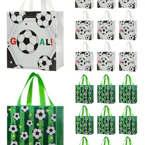 Football Theme Gift Bags, Reusable Non-Woven Candy Snack Bags with Handle, Perfect for Football Team Parties and Birthday Gifts