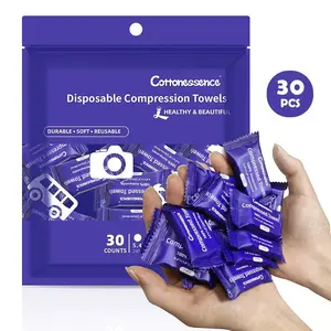 30 Pack Portable Compressed Towels, Disposable Candy Towels, Waterproof Design, Travel Camping Hiking Gym Essentials