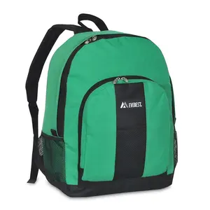 Everest  Backpack with Front & Side Pockets - Emerald Green & Black
