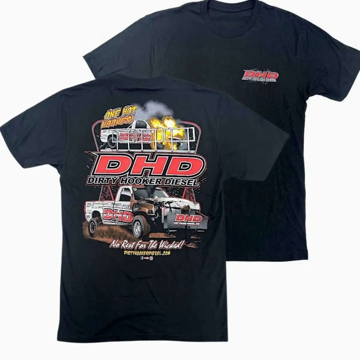 Diesel Truck Racing Graphic T-Shirt, Heavy Duty Performance Fan Apparel, 2-Sided Print Cotton Tee