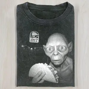THE LORD OF THE RINGS T-SHIRT, GOLLUM Taco Bell Shirt, Movie Shirt, Funny Halloween Shirt, Gift For Men Women, Breathable Soft Cotton, Casual Round Neck, Regular Fit, All-Season, Perfect for Outdoor & Daily Fashion