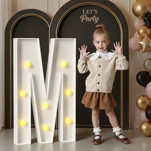 3 Feet Tall 3FT Large Light up Letters M, Big Sign M with Warm White Light for Birthday MOM Wedding Proposal Engagement Graduation Party Backdrop Decorations