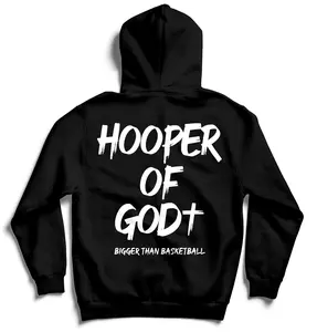 Hooper of God - Hoodie - Black | Faith Inspired Basketball Hoodie, Graphic Streetwear Pullover, Comfortable Cotton Blend Sweatshirt, Stylish Casual Wear, Unisex Sports Hoodie