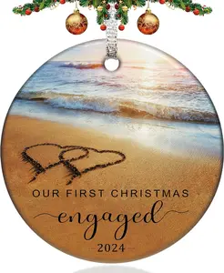 Christmas Ornaments 2024,Our First Christmas Engaged Ornament 2024 Engagement Gifts for Couples Bachelorette Gifts for Bride to be Just Engaged Gifts for Newly Engaged Couples Her Women Friends Fiance