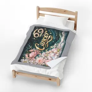 Cancer Zodiac Sign Velveteen Plush Blanket | Astrology Constellation Design