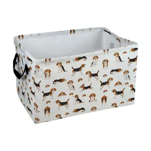 Adorable Beagle Dog Print Storage Baskets Storage Boxes Home Decor Storage Clothes Organization And Storage Home Decor Storage Holiday Gifts, Shelf Baskets, Organizer for Clothes, Toys, Books, Pet Lovers Home Decor, Playful Design, Laundry Basket