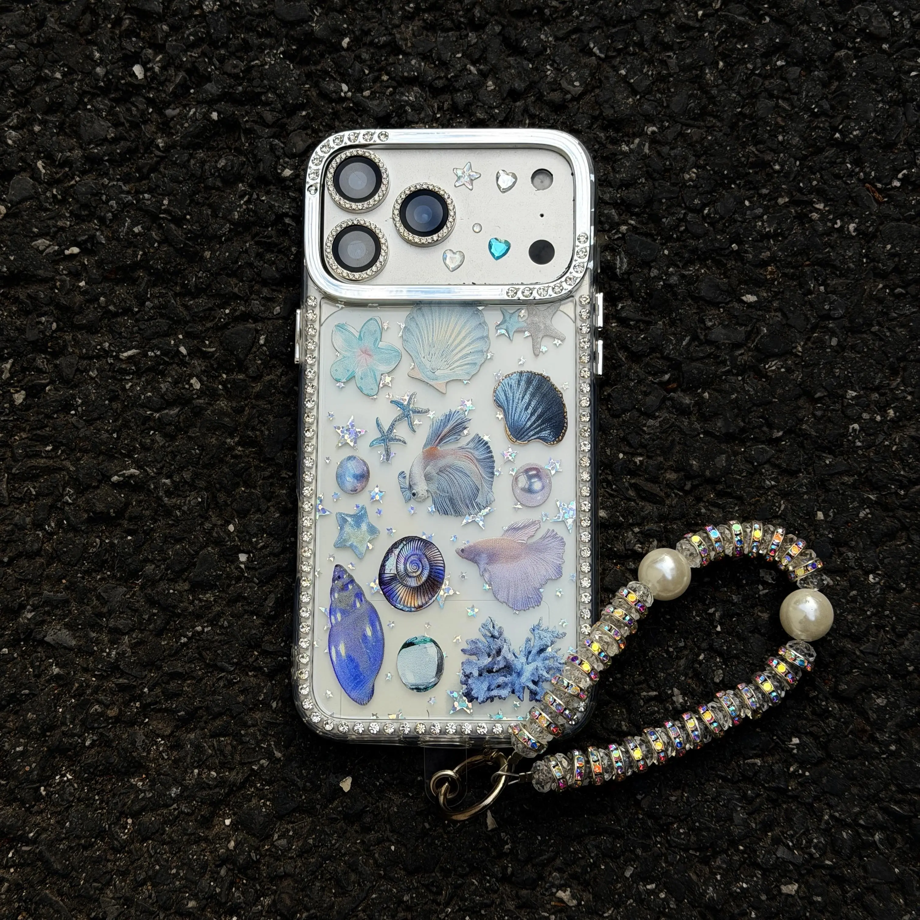 Ocean-themed phone case, sparkling mermaid-themed screen protector, stylish and charming decoration Phone Case For 17 16 15 14 13 12 11 X XS AIR PRO PLUS MAX AIR Phone Case #YJSZXXBK1