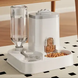 Large Capacity 2-In-1 Cat Food Dispenser with Detachable Waterer Bowl, Dry Wet Separated Pet Feeder, Automatic Gravity Feeder for Dogs & Cats