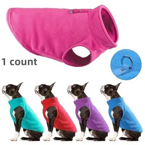 Solid Color High Round Collar Pet Jacket, Winter Thickened Warm Pet Coat, Pet Sweater Clothes for Dogs & Cats, Dog & Cat Supplies Holiday Gift