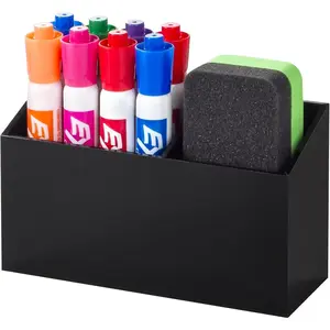 Dry Erase Marker Holder for Whiteboard,Non-slip   Pen Holder for Fridge Refrigerator,Locker Organizer for Work,Locker Accessories,Pencil Cup for Desk(Black)