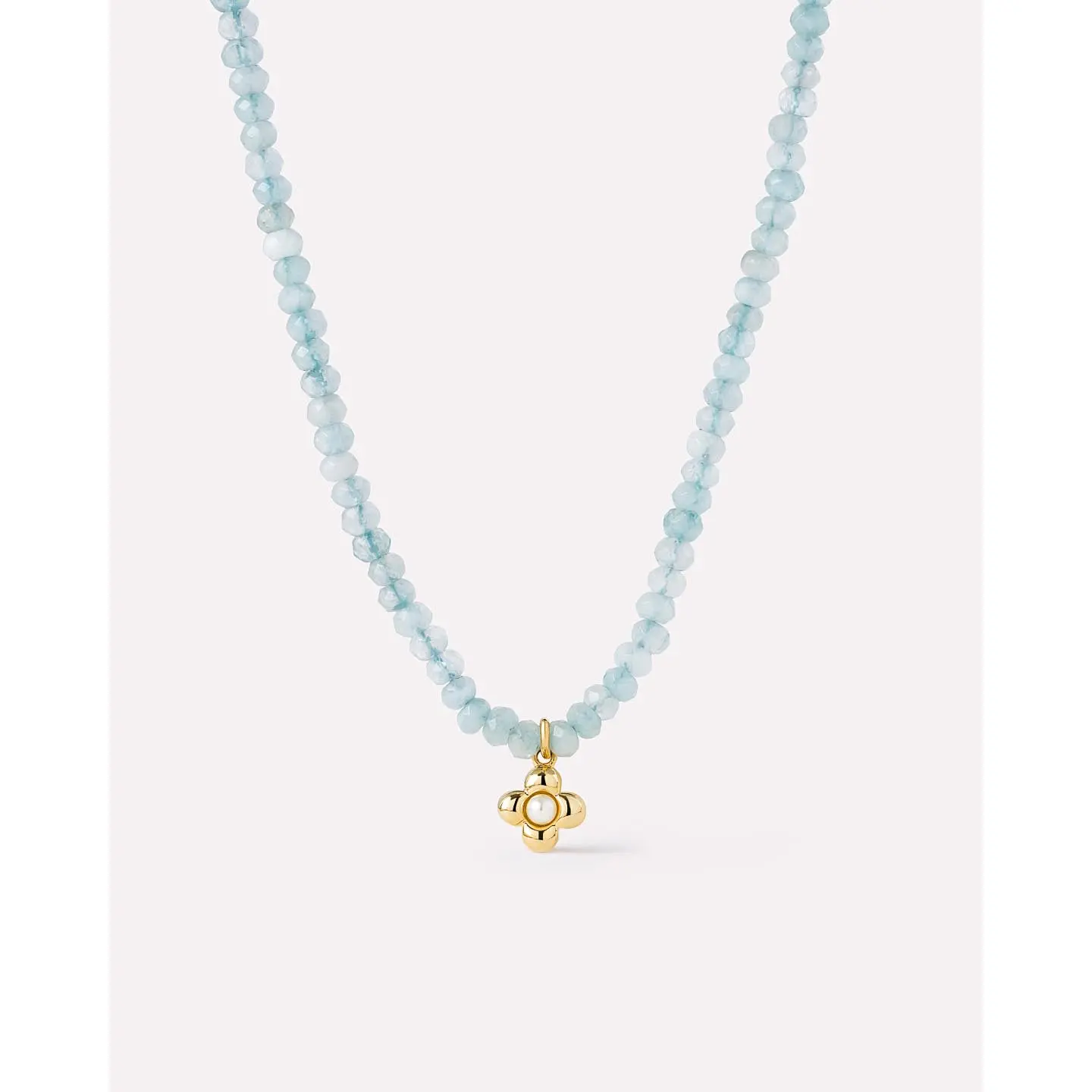 Beaded Necklace - Liora Blue Jade Bead Necklace