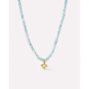 Beaded Necklace - Liora Blue Jade Bead Necklace