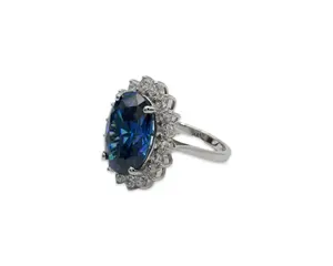 Princess Sapphire Ring in Sterling Silver 925 for Women