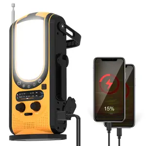 6000mAh Emergency Weather Radio with NOAA/FM,Portable Battery Operated Crank Radio with Solar Charging & Hand Crank, Phone Charger, 2 Modes Reading Lamp, SOS Alarm, for Home and Emergency