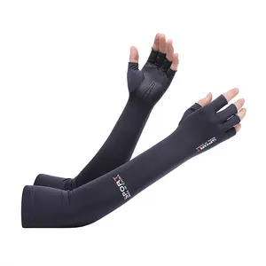 Sun protection arm warmers - for both men and women, with fingerless design for outdoor activities, driving, and cold weather. These are ice-feeling gloves that protect against UV rays and are suitable for arm and wrist coverage.