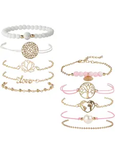 10 Pcs Boho Bracelets for Women Girls Multiple Love Infinity Heart Bracelet Bangle Fashion Layered Bracelet Set Assorted Bead Bracelets Adjustable Jewelry Stackable Bracelets