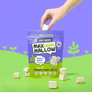 Max Sweets: Vegan Huckleberry Max Mallow Gluten-Free, Soy-Free, Sugar-Free Marshmallow, 3 Pack