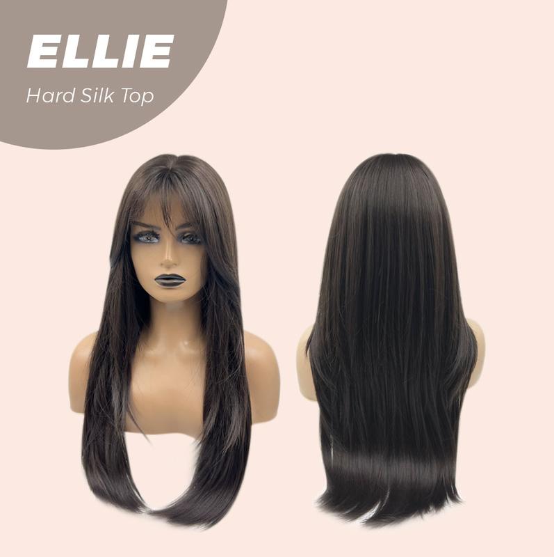 JBEXTENSION 26 Inches Scalpiana Wolf Cut 3.5X4 Hard Silky Top Natural Scalp Effect Wig With Bangs ELLIE SILK TOP