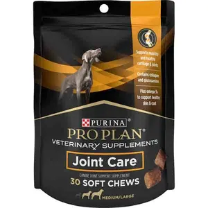 Purina Pro Plan Veterinary Large Breed Dog Joint Care Supplement with Glucosamine, Chondroitin, and Collagen to Support Hip and Joint Health – 30ct Pouch