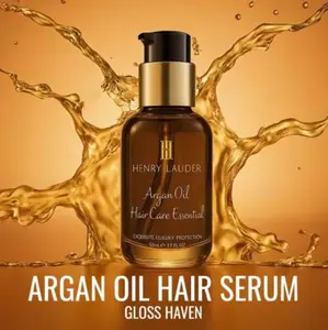 HENRY LAUDER Argan Oil Hair Serum 50 ml - Lightweight & Non-Greasy Formula for Silky Radiant Hair Care Essential