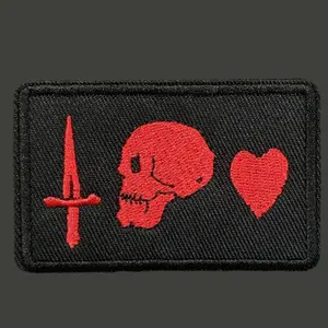 The Pirate Flag of Charles Vane Patch Tactics Military Morale Badge Embroidery Hook and Loop Backpack Clothes Sticker Armband Heart Embroidery