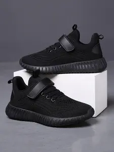 Kids Shoes, Adjustable Velcro Sports Sneakers, Breathable Mesh, Lightweight Comfort, Indoor Outdoor Activities, Boys Girls, Knit Sneakers