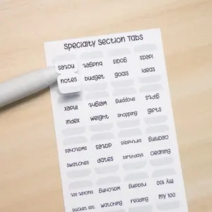 Specialty Section Tabs – Minimal Planner Labels for Hobonichi, Journals, and Notebooks (20 Unique Tabs)