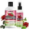 Rose & Peppermint Shampoo & Rose Water Spray Set for All Hair Types Dreadlocks & Hairstyles Shine Lightweight Calming Aroma Daily Haircare