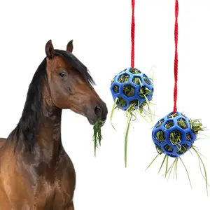 Farm Stable Suspended Hay Feeder Ball - Bright Color Stretch-Resistant Style, Stress-Relief & Boredom-Busting Toy, Ideal for Horses, Goats & Sheep