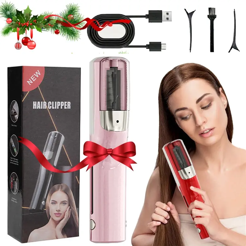 One-Button Automatic Trimmer Wireless Hair Clipper, Compact Portable Design for Frizz Dry Hair, Home Salon Styling Tool Compatible with All Hair Types