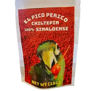 El Pico Perico Chile Chiltepin de la Sierra de Badiraguato Sinaloa - Dried Organic Chiltepin Peppers - 15g - Bold Spicy Flavor with Unique Heat & Smoky Notes - Quesos y Chilorio Sinaloa
