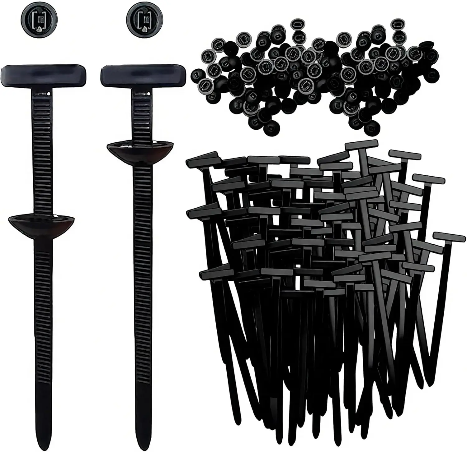 50Pcs Nylon Universal Cable Tie Buckle,New multifunctionalautomotive zipper clips,Heavy Duty Self-Locking Zip Ties with Button,For routine automotive maintenance