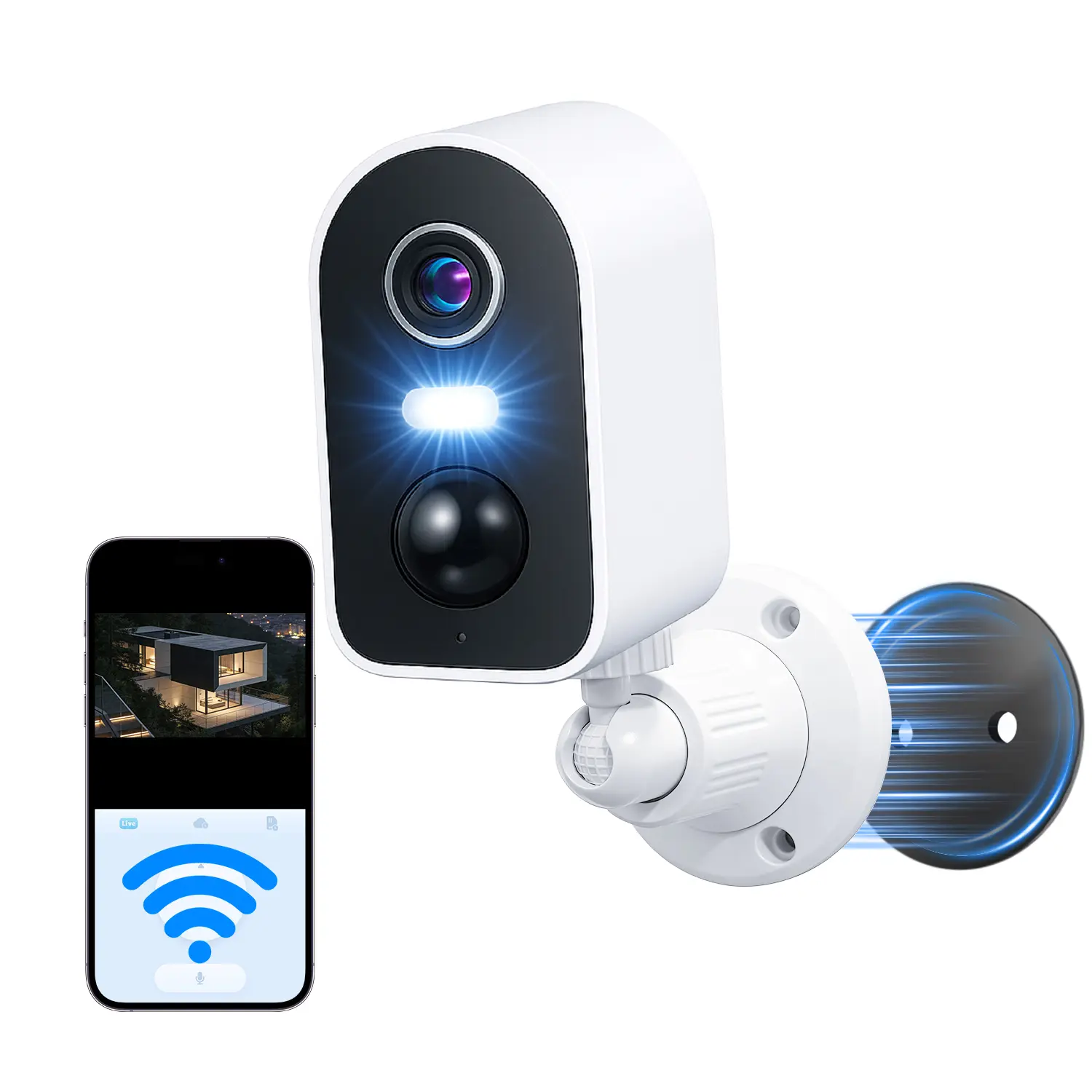 2026 Upgraded 2K Security Cameras Wireless Outdoor, Magnetic Mount, 2.4G WiFi Battery Powered Camera for Home Security Indoor, Night Vision, iCam365 Remote, SD/Cloud Storage, 2-Way Talk