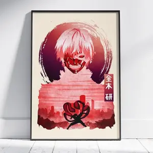 [Sale Off Up To 50%] [Unframe] Kaneki White Poster, Unique Anime - Modern Manga Wall Art