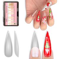 Long XL Clear Sharp Stiletto Nail Tips 224