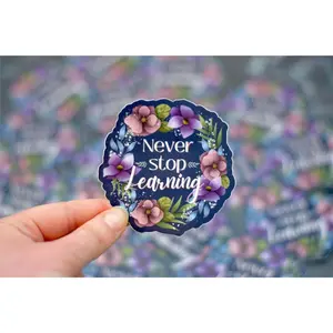 Never Stop Learning Sticker - 2"x2"
