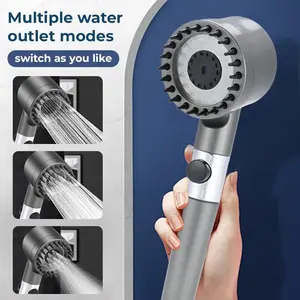 3-Setting Handheld Shower Head with Massage Function & Water Boost — Comes with 5 Filter Cartridges