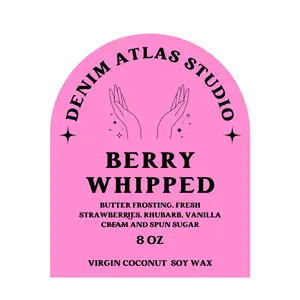 Berry Whipped Floral Fruity Scent Candle - Strawberry Macaron Vanilla Cream Fragrance, Vegan & Cruelty-Free, 8 oz, Earth Friendly Wick, Recyclable Wax - Decor