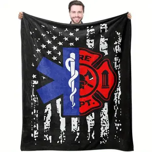 Firefighter EMT Throw Blanket Birthday Gift Idea, Suitable for Men Dad Husband Son Friend - Practical Firefighter Firefighter Firefighter EMS Blanket, Suitable for Firefighter FD Department First Responders, Practical Gift, Multi-purpose Blanket