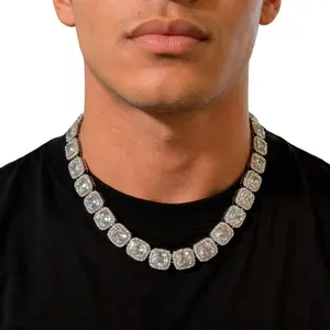 Iced Out Cuban Link Chain – Bold Big Stone Men’s Necklace | Diamond Look Hip Hop Bling | US Stock | Fast Shipping