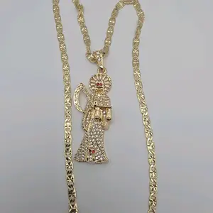 THE GRIM REAPER/LA SANTA MUERTE  fashion necklace gold-plated beautiful style 24"inches