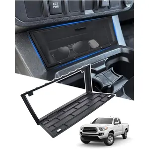 Center Console Hidden Storage Cover for Toyota Tacoma 2016-2023 Accessories, for Wireless Charging & Non Charging Models- Center Console Privacy Cover Protector Anti-Dust Organizer