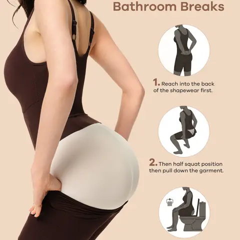 Women's Minimalist Basics Backless Shapewear Bodysuit - Bodysuit for Women, Lightweight, Body-Fit, Tummy Control, Scoop Neck, Adjustable Straps, Easy Bathroom Access (Womenswear Underwear)