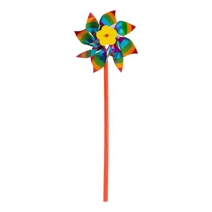 5" x 14" Rainbow Metallic Plastic Pinwheels - 36 Pc.