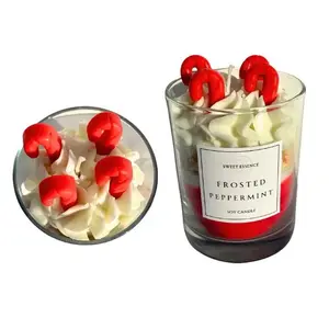 Frosted Peppermint Soy Candle: Cool Mint & Vanilla – 12oz