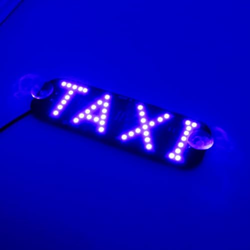 1pcs Taxi Sign Light USB On/Off Button, Bright Taxi LED Sign, Suction Cup Window Placement for Taxi Car (Blue)