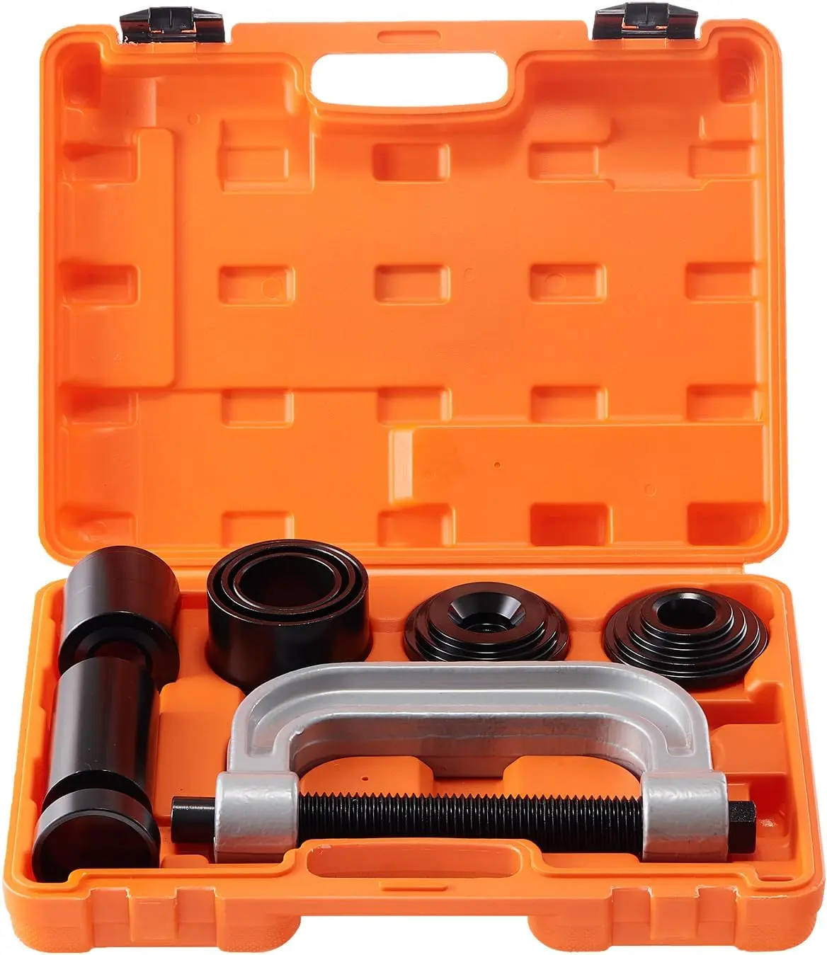 10PCS Ball Joint Press Tool Kit, C-Frame Press for Ball Joint Removal & Installation, Heavy-Duty Automotive Repair Set for Most 2WD & 4WD Vehicles