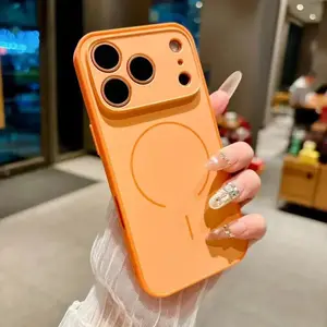 For iphone 17 Pro Max Case Hard Silicone Magnetic MagSafe Protective Back Cover For iphone 17Air 17 16E 16 15 14 13 12 Pro Max Shell